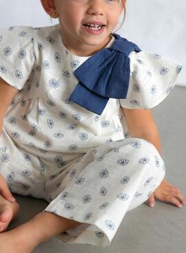 Ensemble Mayoral imprimé floral bleu crème pour bébé fille