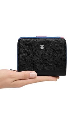 Portefeuille Tous New Dubai safiano noir pour femme