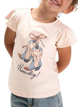 T-shirt Mayoral cowboy rose poudré pour fille