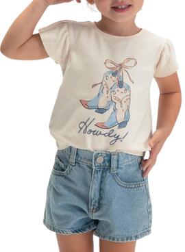 T-shirt Mayoral cowboy rose poudré pour fille