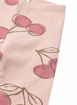 Ensemble bébé t-shirt, legging et bandeau cerises roses pour fille.