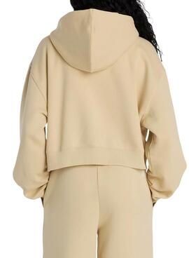 Sweatshirt New Balance en polaire camel pour femme