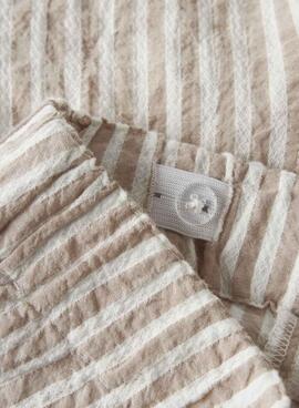 Bermuda Name It Edenis à rayures brunes pour enfant.