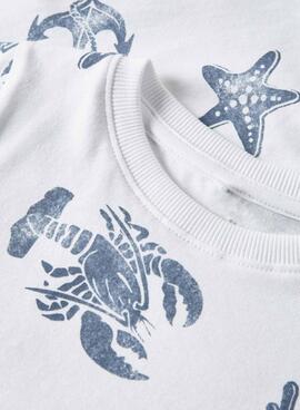 T-shirt Name It Fille imprimée blanc pour enfant.