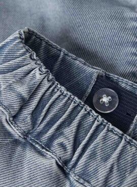 Short en jean Name It Bella Baggy de lavado claro para niña