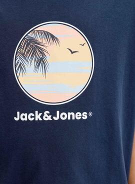 T-shirt Jack and Jones Perry bleu marine pour enfant