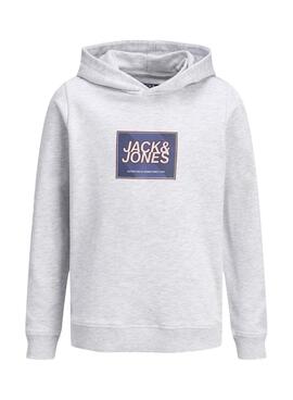 Sweat à capuche Jack and Jones Rain gris pour enfant