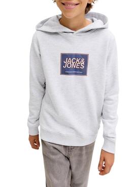 Sweat à capuche Jack and Jones Rain gris pour enfant