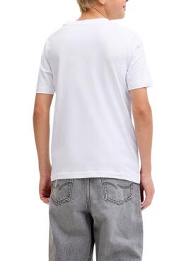 T-shirt Jack and Jones Rain blanc pour enfant.