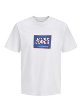 T-shirt Jack and Jones Rain blanc pour enfant.