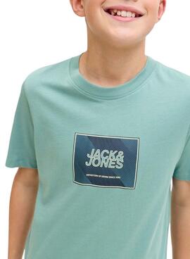 T-shirt Jack and Jones Rain verte pour garçon