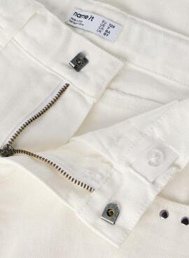 Jean Name It Bella Wide blanc avec clous pour fille.