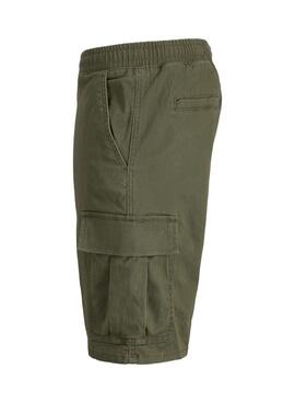 Bermudas Jack and Jones Cole cargo vert pour homme