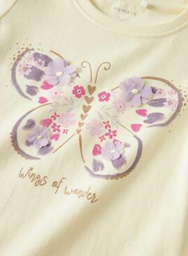 T-shirt Name It Deppa jaune pour fille