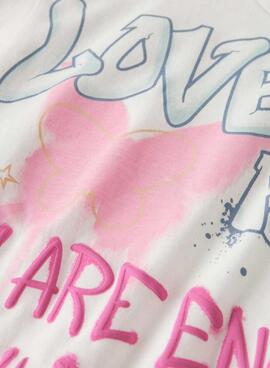 T-shirt Name It Fosiaz Love blanc pour fille