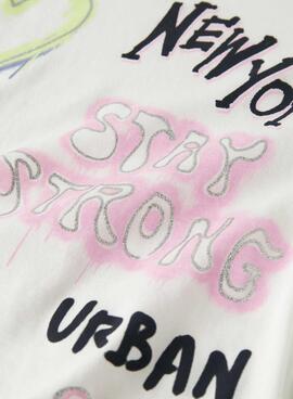 T-shirt Name It Fosiaz blanc pour fille