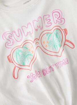 T-shirt Name It Freya blanc pour fille