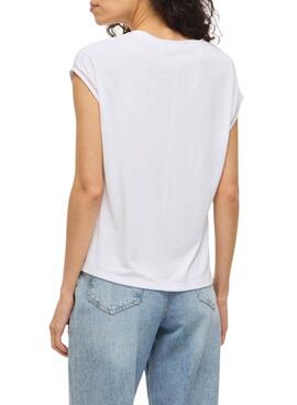 T-shirt Vila en modal blanco pour femme.