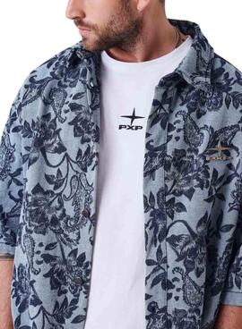 Chemise Project x Paris Jacquard bleue pour homme