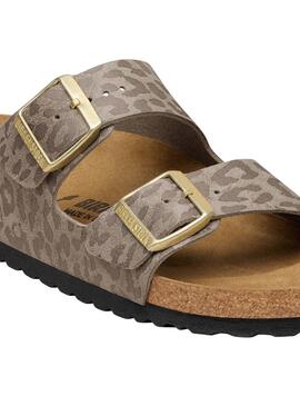 Sandales Birkenstock Arizona Leo beige pour femme