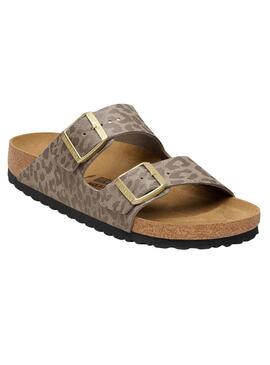 Sandales Birkenstock Arizona Leo beige pour femme