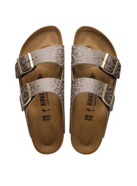 Sandales Birkenstock Arizona Leo beige pour femme