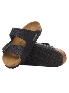 Sandales Birkenstock Arizona Leo noir pour femme