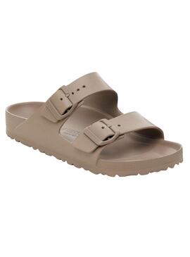 Sandales Birkenstock Arizona EVA beige pour femme.