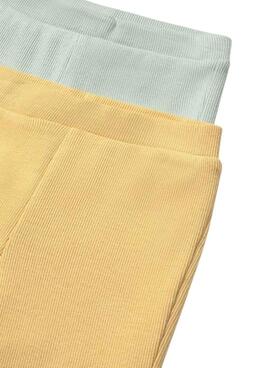 Pack 2 pantalons côtelés moutarde et vert d'eau Mayoral pour bébé