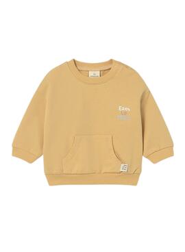 Sweat à capuche Mayoral ballons moutarde pour bébé