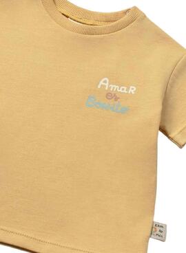 T-shirt Mayoral avec message moutarde pour bébé
