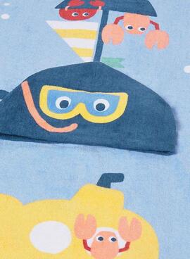 Peignoir de bain Mayoral sous-marin bleu pour bébé