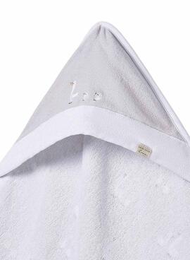 Peignoir Mayoral avec capuche et motif de canards gris perle pour bébé