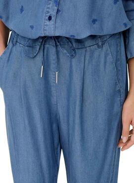Pantalon Only Poptrash Charis bleu pour femme.