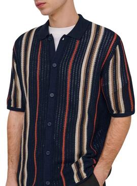 Polo Only and Sons bleu marine pour homme