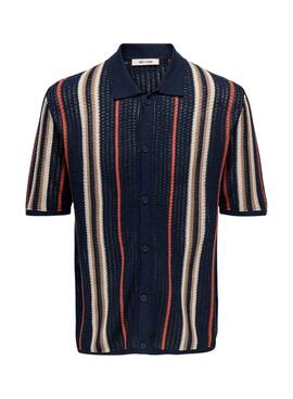 Polo Only and Sons bleu marine pour homme
