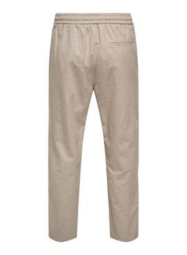 Pantalon Only and Sons Linus beige pour homme