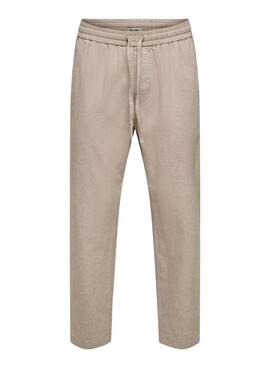 Pantalon Only and Sons Linus beige pour homme