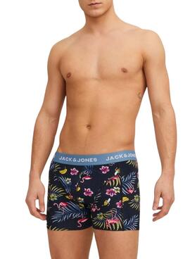 Pack Boxers Jack and Jones Flower Bird pour homme