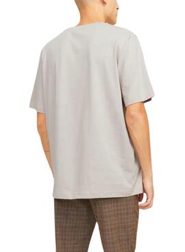 T-shirt Jack and Jones Bluarchie gris pour homme.