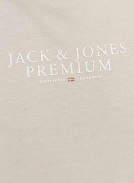 T-shirt Jack and Jones Bluarchie gris pour homme.