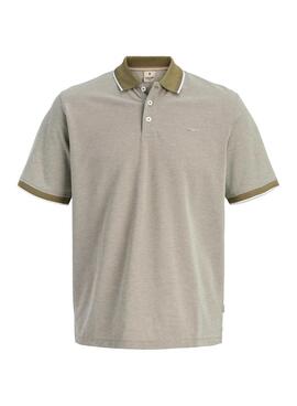Chemise Polo Jack and Jones bleu-alves beige pour homme