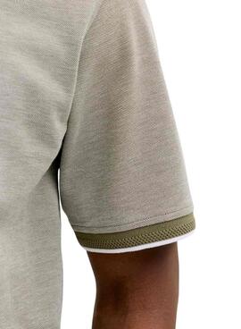 Chemise Polo Jack and Jones bleu-alves beige pour homme