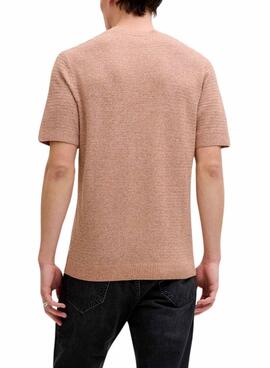 T-shirt Jack and Jones Bluriley corail pour homme