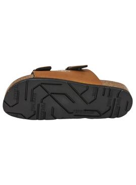 Sandalette Pepe Jeans anatomique Bio Double Kansas marron pour enfant.
