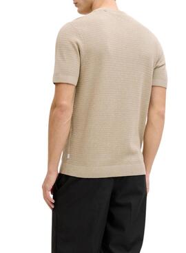 T-shirt Jack and Jones Bluriley beige pour homme