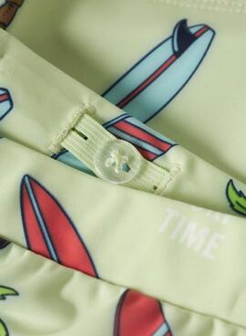 Maillot Name It Zigurt imprimé lime pour garçon