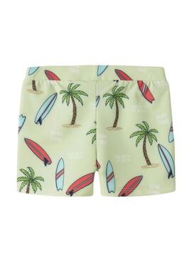 Maillot Name It Zigurt imprimé lime pour garçon