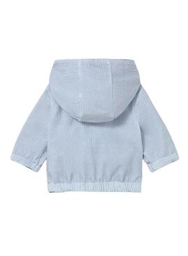 Veste réversible Mayoral bleue avec capuche pour bébé.