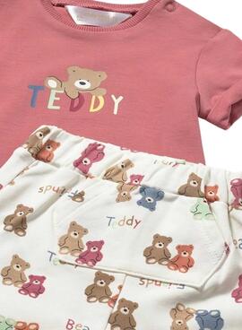 Ensemble Mayoral ours Teddy rose pour bébé